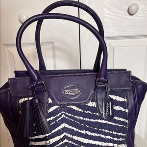 NEVER USED!!!!!!

AUTHENTIC COACH LEGACY CANDACE PURPLE ZEBRA PRINT HANDBAG